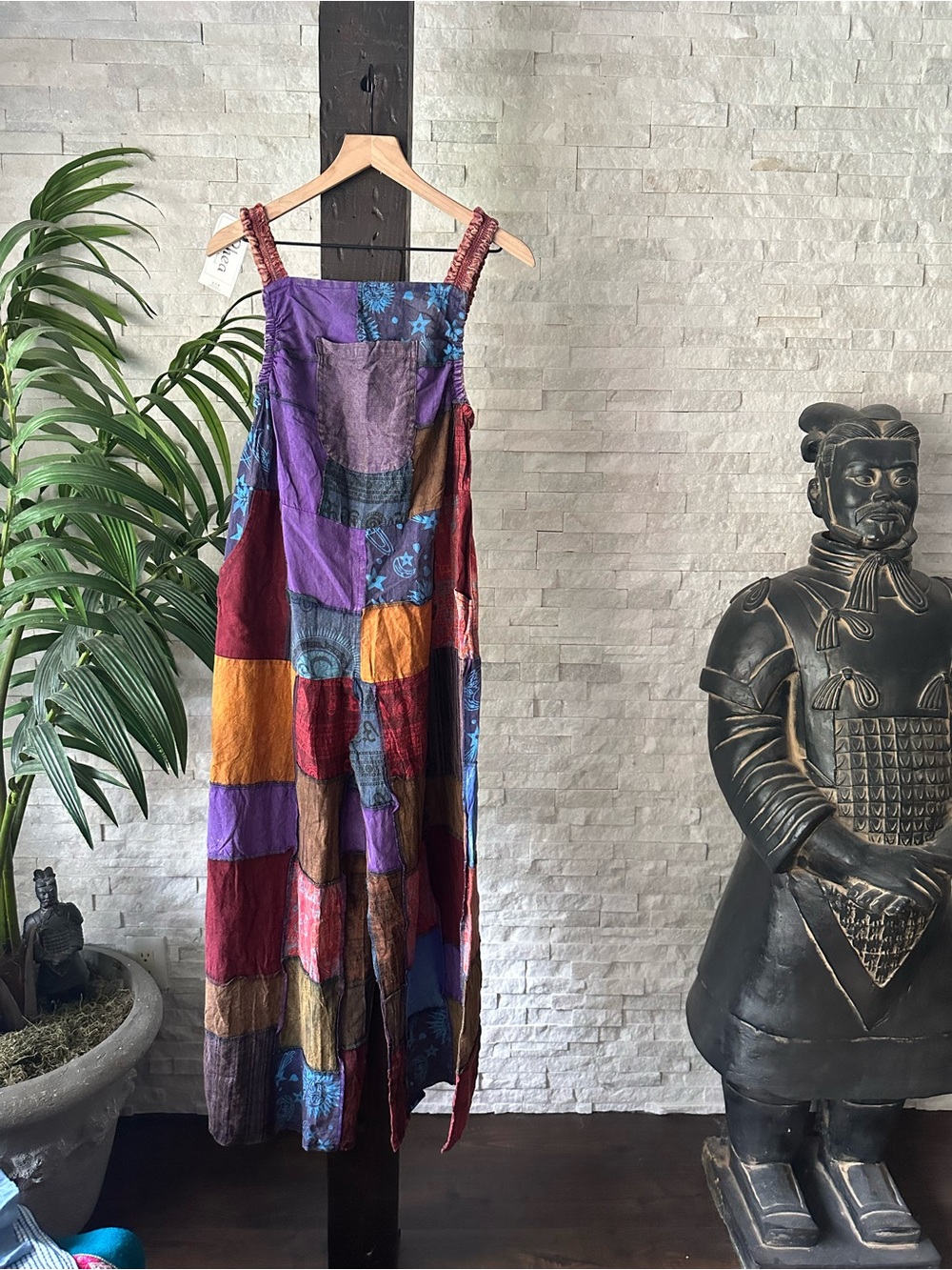 RHEA Bohemian Whimsical Sanskrit Multiprint “Serious Patchwork Jumper” One Size
